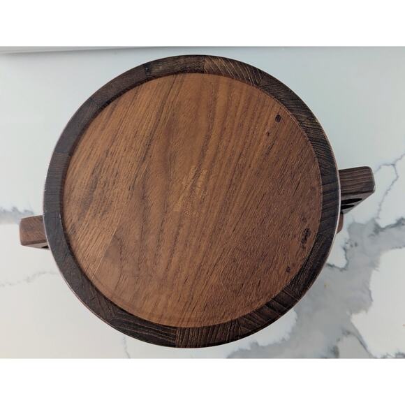 Birgit Krogh Staved Danish Teak Ice Bucket by Woodline w Insert 1970's Scandi - Picture 9 of 9